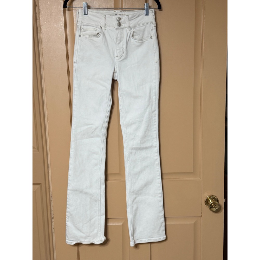 We The Free Free People White Bootcut Jeans High Rise Stretch Denim Size 26
